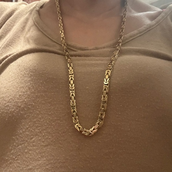 14k Solid Gold Byzantine Gold 26inch Chain Or 2 Pieces Bracelet With Necklace - Picture 3 of 6